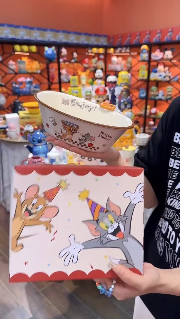 瓷片@@猫和老鼠900ml长方汤碗