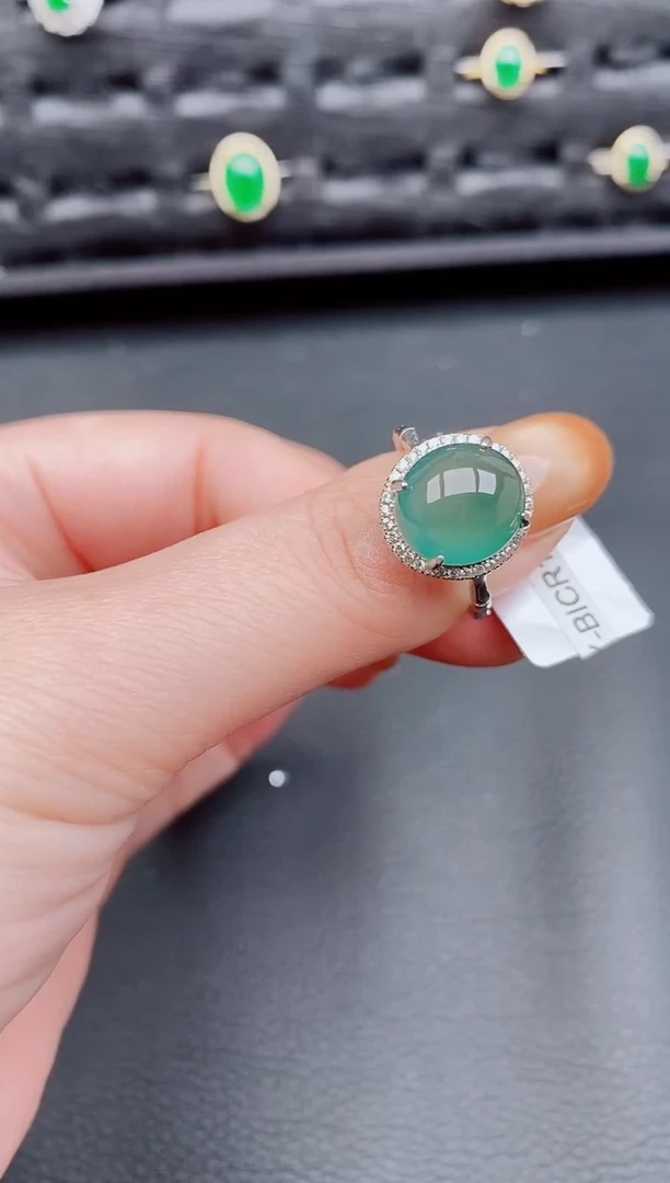 【闪购商品】翡翠戒指银S925镶嵌天然a货翡翠279