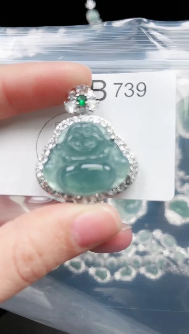 【闪购商品】翡翠颈饰未镶嵌739赠皮绳