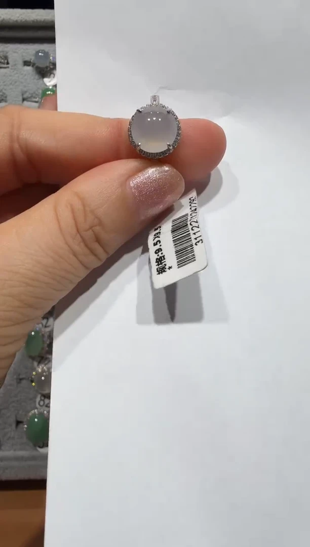 银S925镶嵌戒指翡翠缅甸A货翡翠戒指