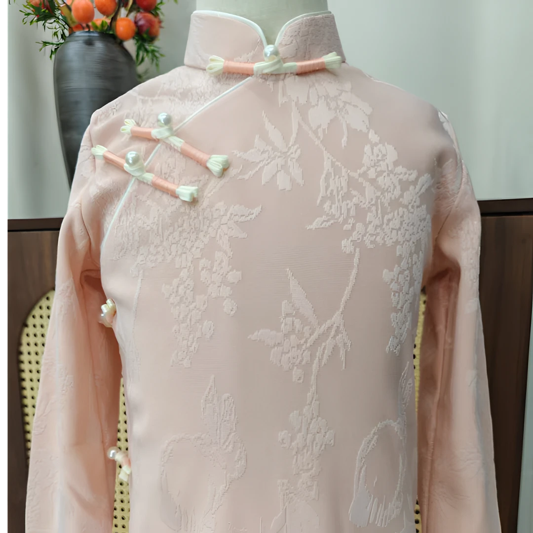 新款旗袍秋季纯色短款遮肉女童改良中国风演出服文艺日常