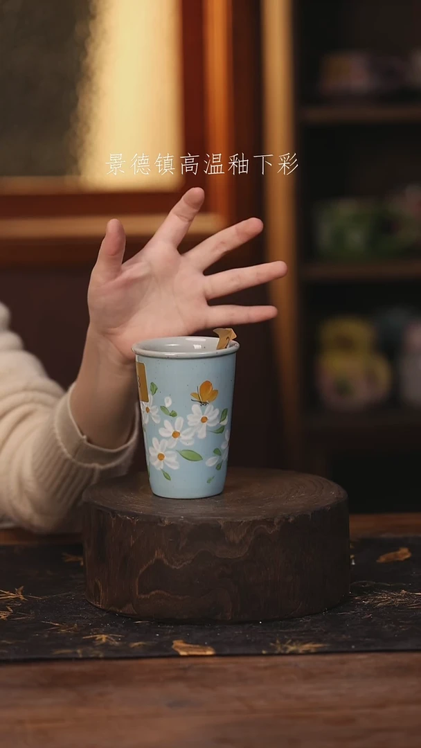 陶瓷景德镇高温釉下手绘陶瓷@L238@
