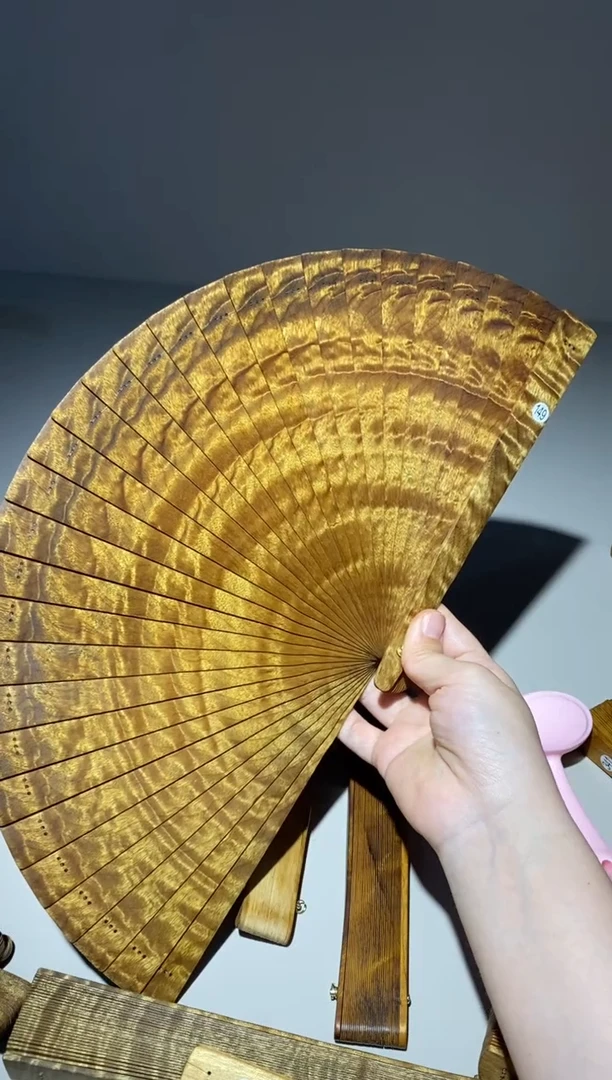 金丝楠肉**王21cm金丝楠木小叶桢楠扇149