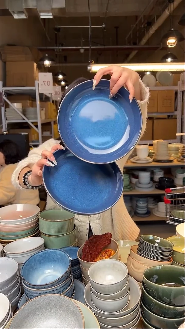 瓷237外贸尾货窑变釉下彩默外微瑕