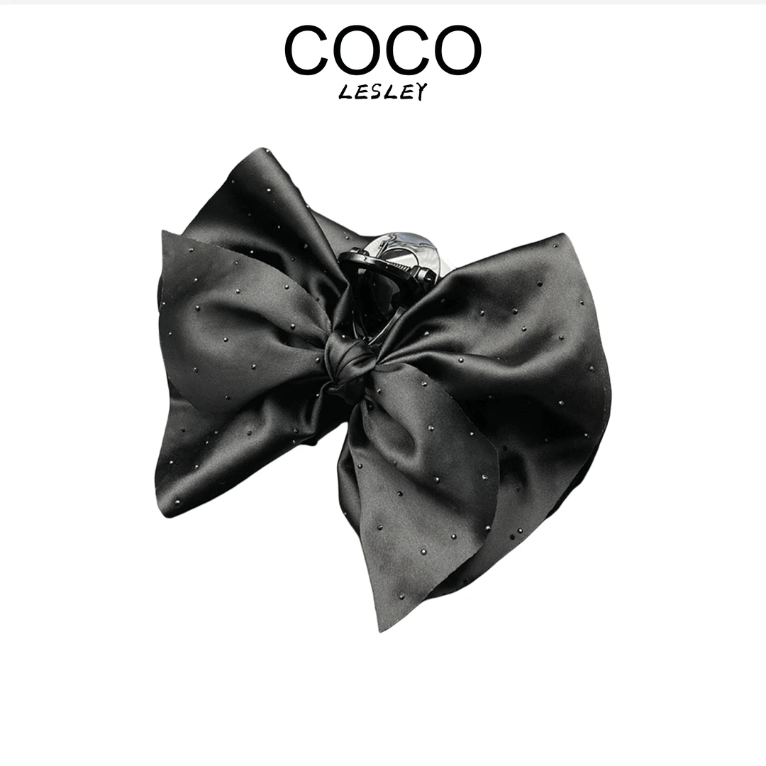 【COCO LESLEY】新款发夹抓夹气质时尚饰品黑色发饰缎面轻奢百搭