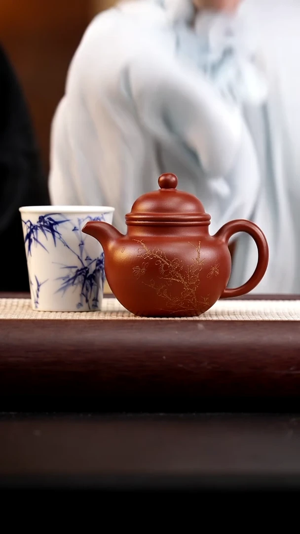 茶壶紫砂小红泥掇球