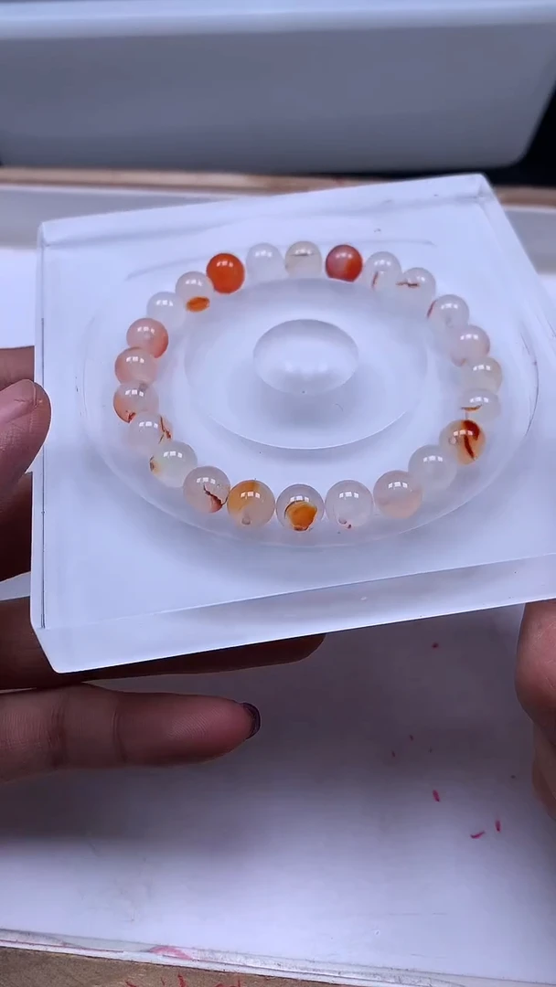 未镶嵌散珠南红玛瑙B461 冰飘南红8mm25颗9.9元