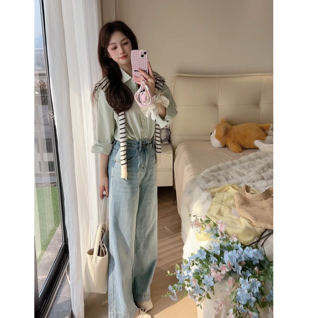 早春上新！【MIS】韩代同款高品质经典多色系纯色宽松百搭衬衫