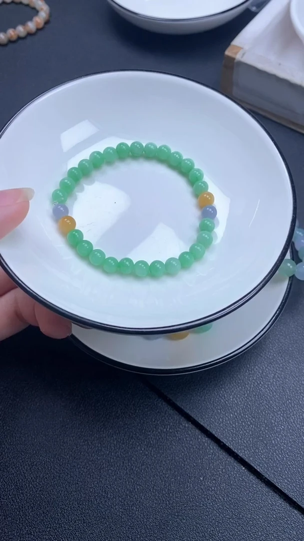 颈饰未镶嵌翡翠雪欣散珠定制diy