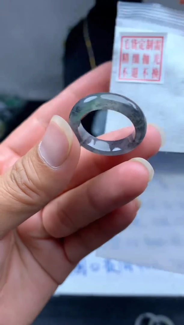 定制翡翠未镶嵌毛货需精细抛光戒圈17#