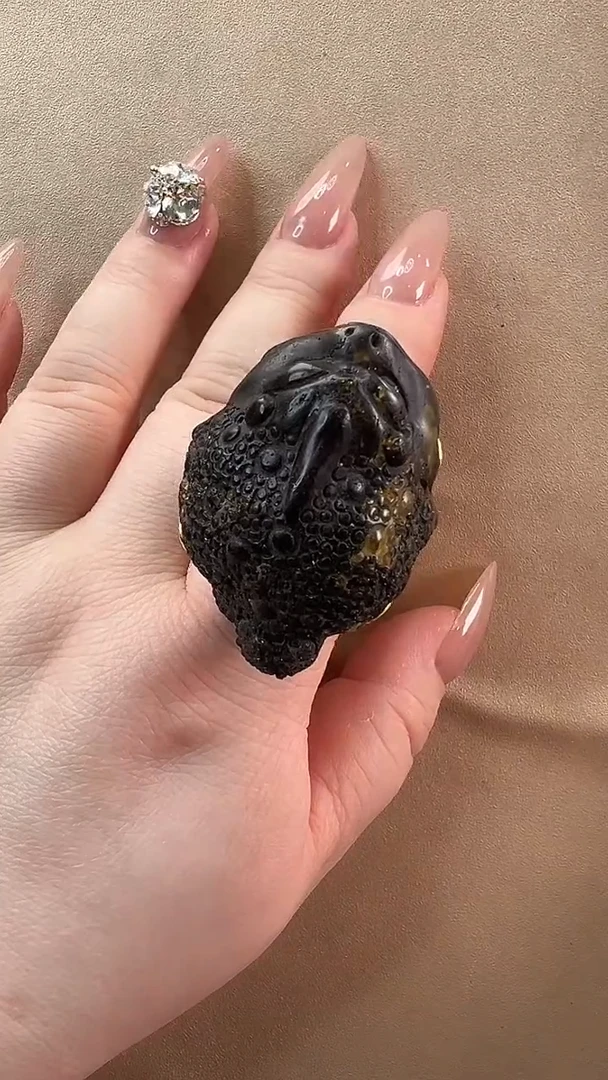 【闪购商品】琥珀戒指银S925镶嵌戒指