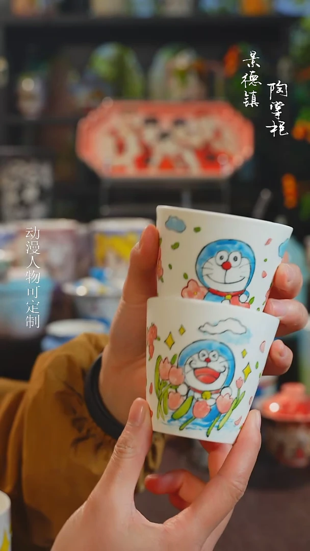 景德镇高温釉下彩原创手绘陶瓷