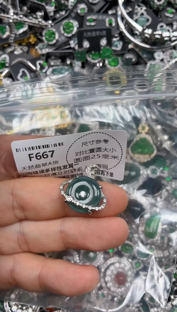 颈饰未镶嵌翡翠F667吊坠