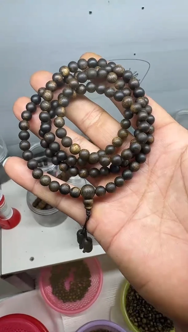 沉香手串0.6规格多圈19克沉水