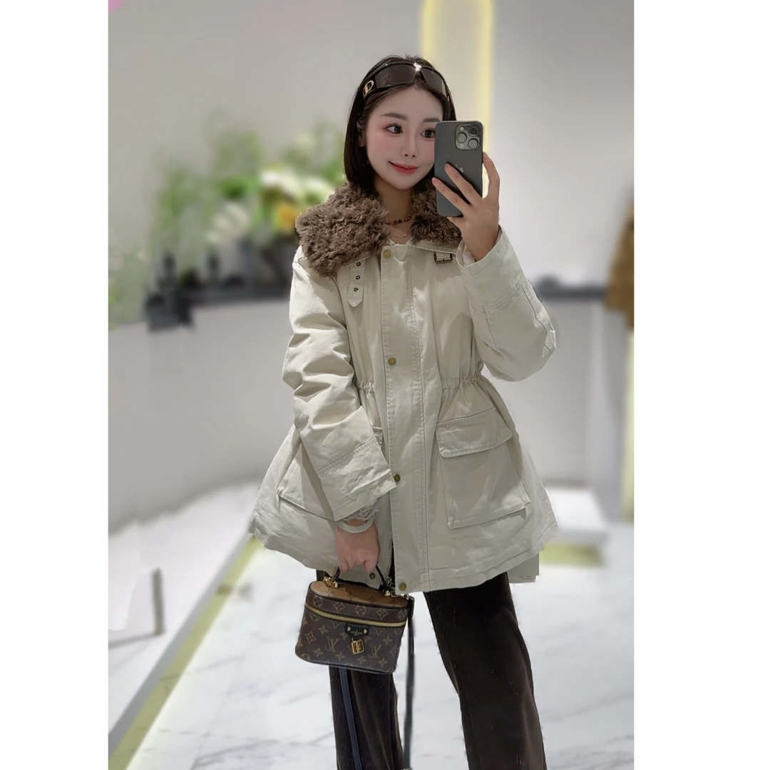 【有感轻奢】新款2025冬季中长款加厚派克服女冬保暖外套7618