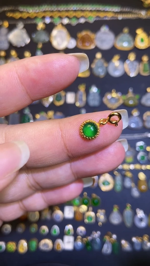 翡翠银S925镶嵌吊坠(不含链)1