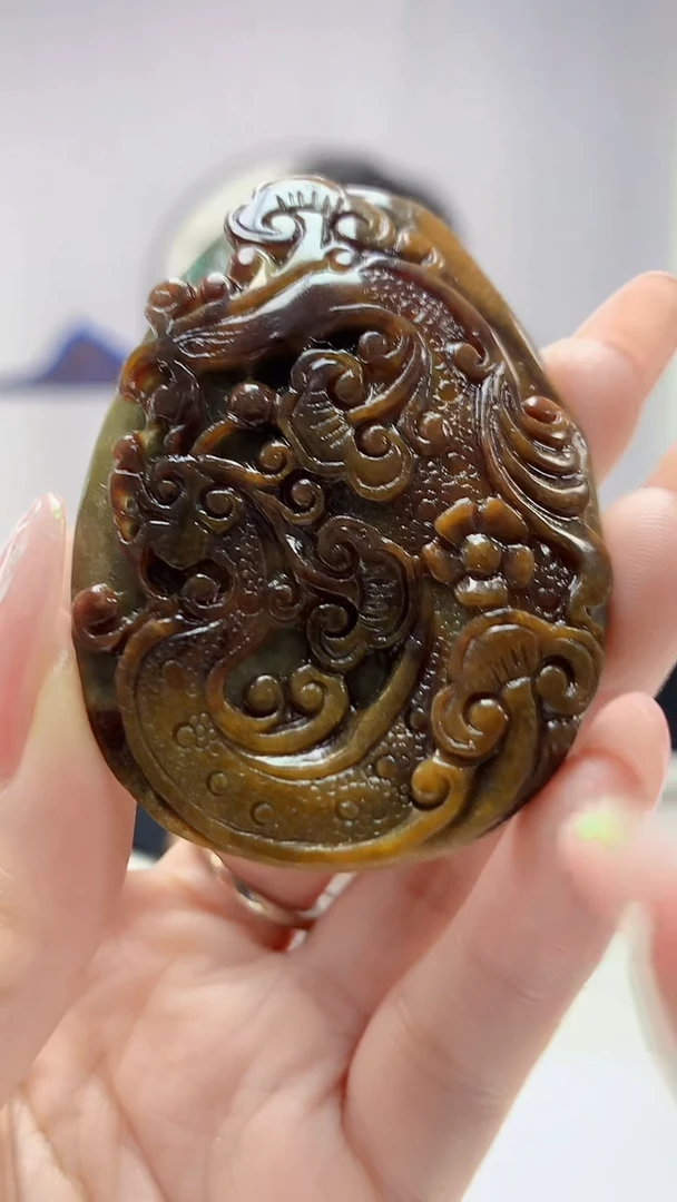 【闪购商品】定制翡翠未镶嵌4917DD-毛货挂件24