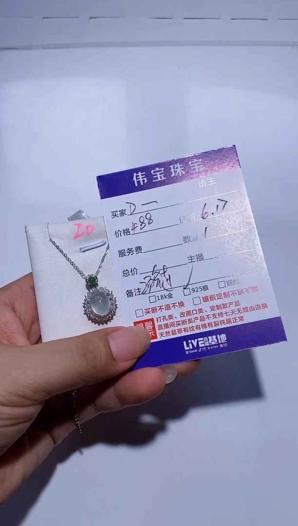 翡翠银S925镶嵌颈饰D*D项链