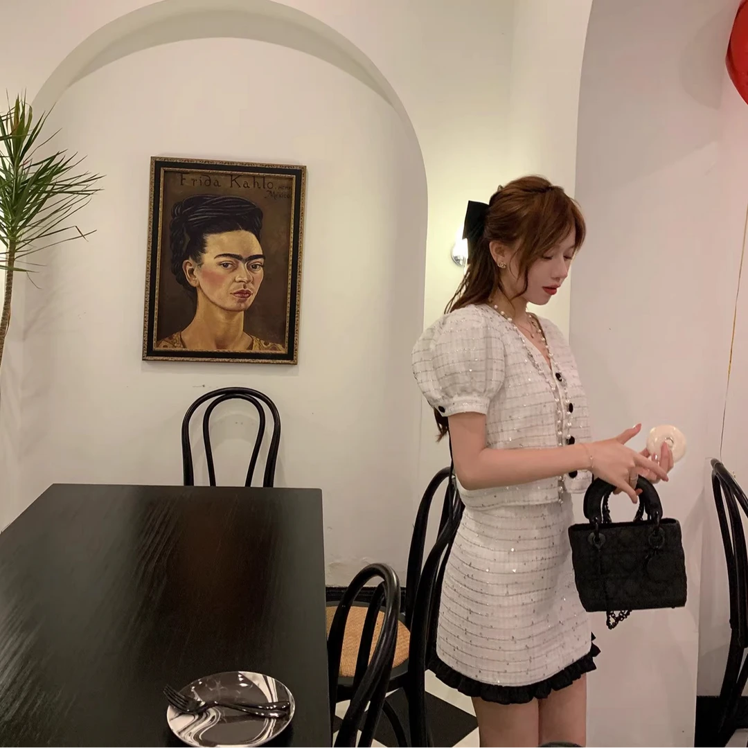 C轮C24【少女奥黛丽】 温柔甜美公主 宽松修身露背蝴蝶结套装