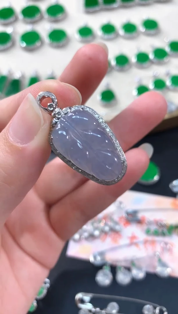 翡翠18K金镶嵌吊坠(不含链)A412|3800