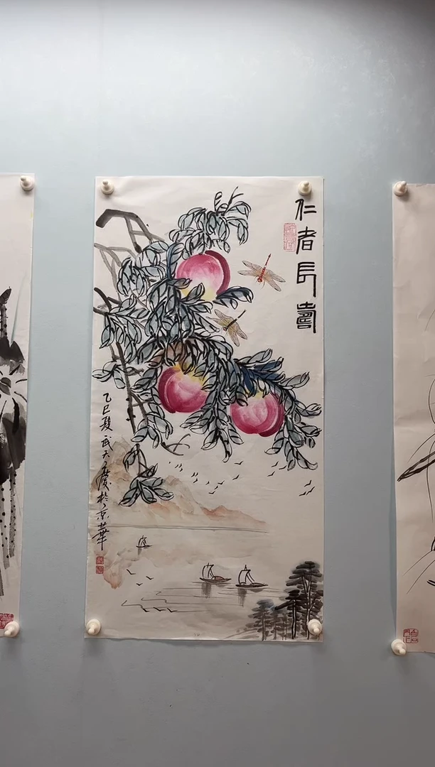 国画野*?武天庆老师仁者长寿