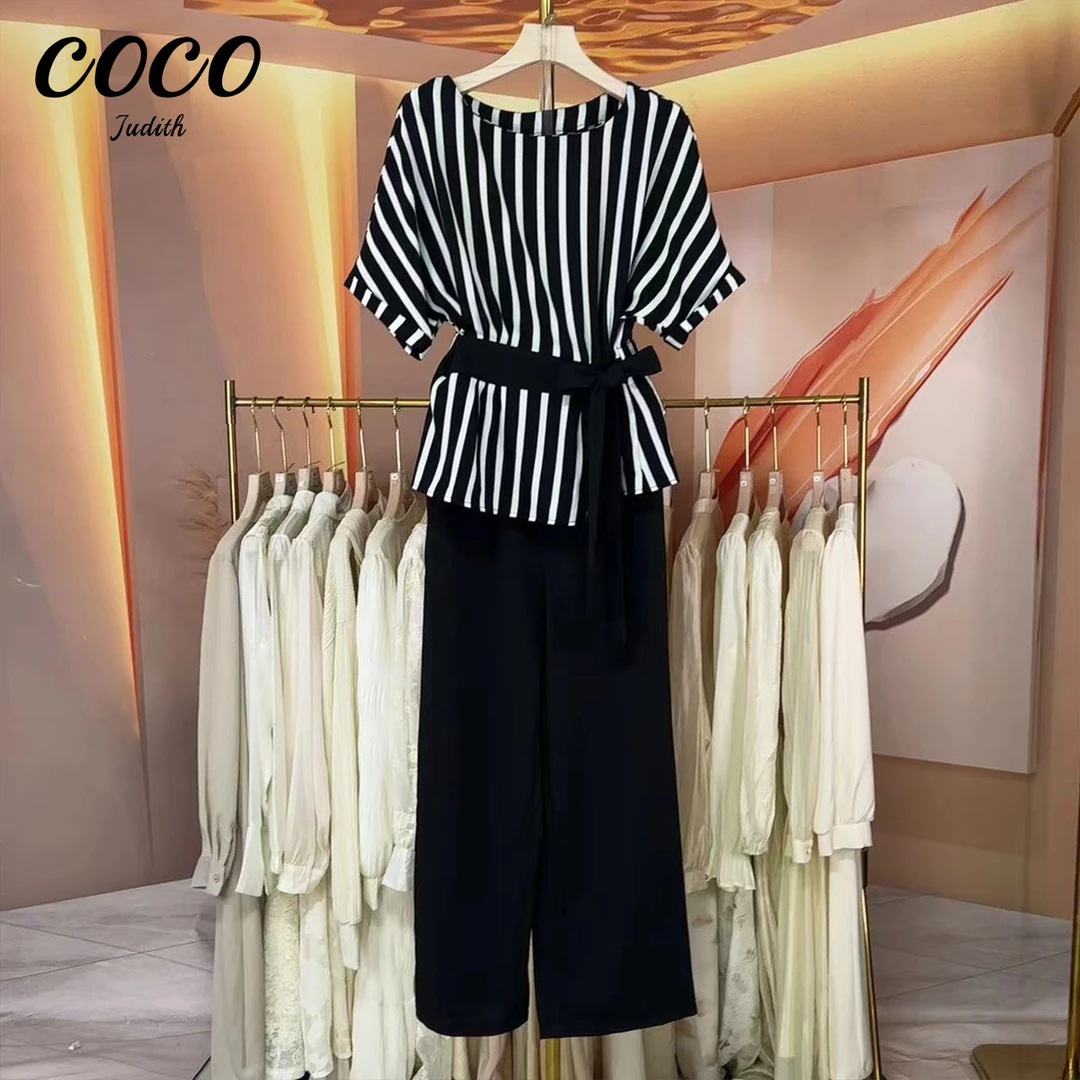 【RG318】2025年新款短袖女裤设计师法式时尚轻奢显瘦优雅气质套装