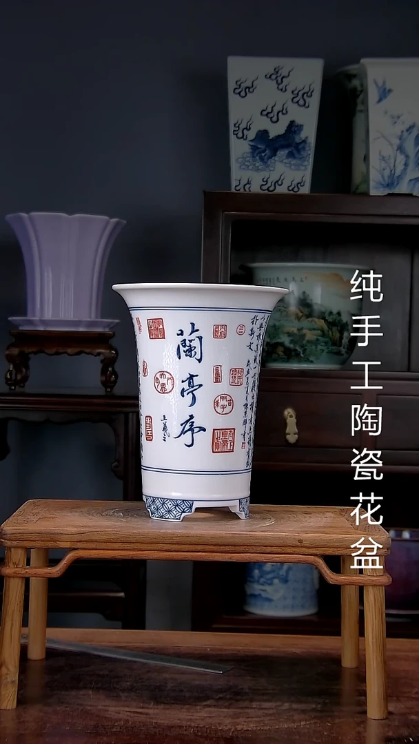 景德镇陶瓷手工花盆