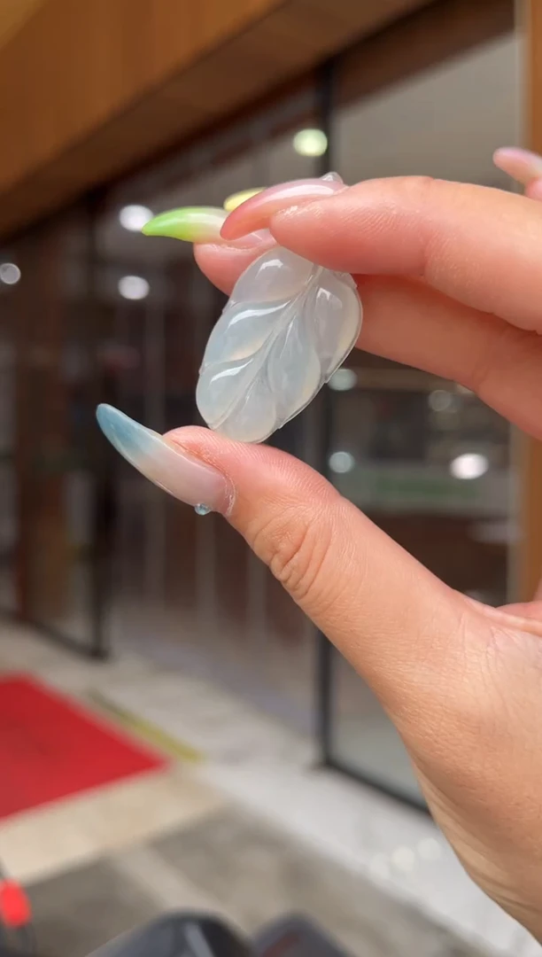 颈饰银S925镶嵌翡翠多样性发一/叶子