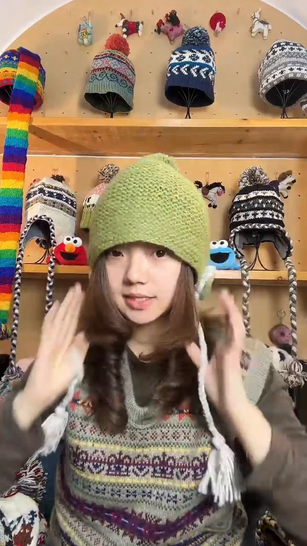 羊毛百分百纯手工莲花帽