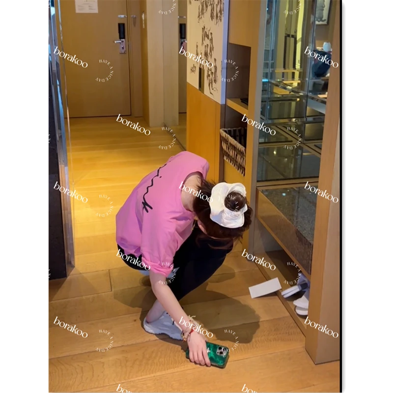 【BORAKOO】 PINK粉色后背字母半袖T恤B