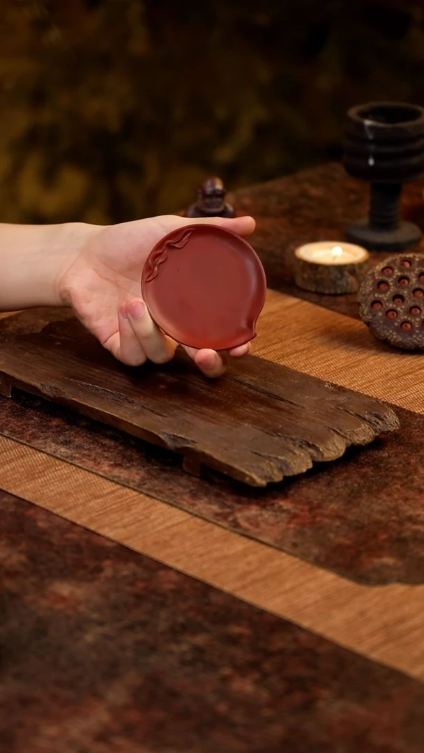 茶壶紫砂寿桃杯垫