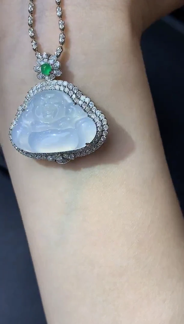 吊坠(不含链)18K金镶嵌翡翠612-中国好珍宝