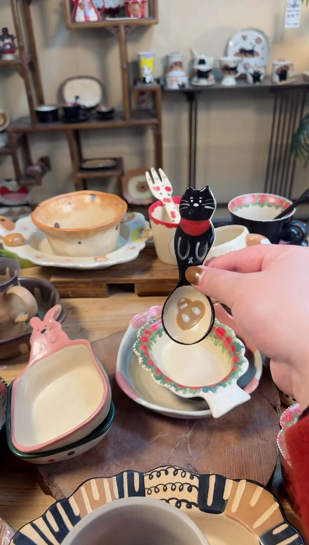 【闪购商品】猫咪勺子高温瓷器
