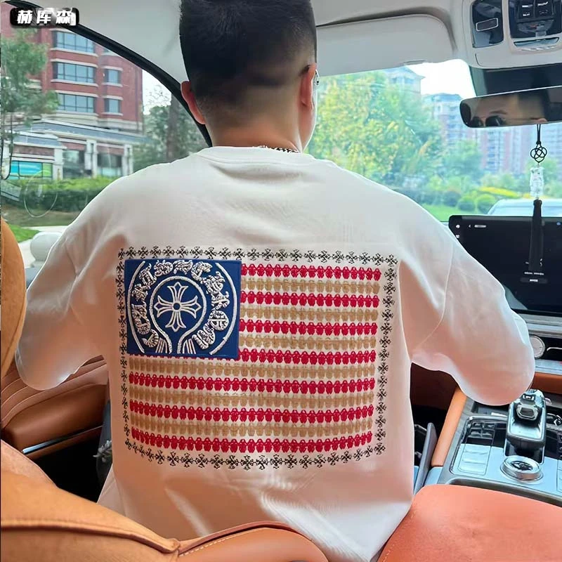 潮牌夏季重磅宽松运动纯棉透气短袖男休闲圆领百搭半袖上衣T恤