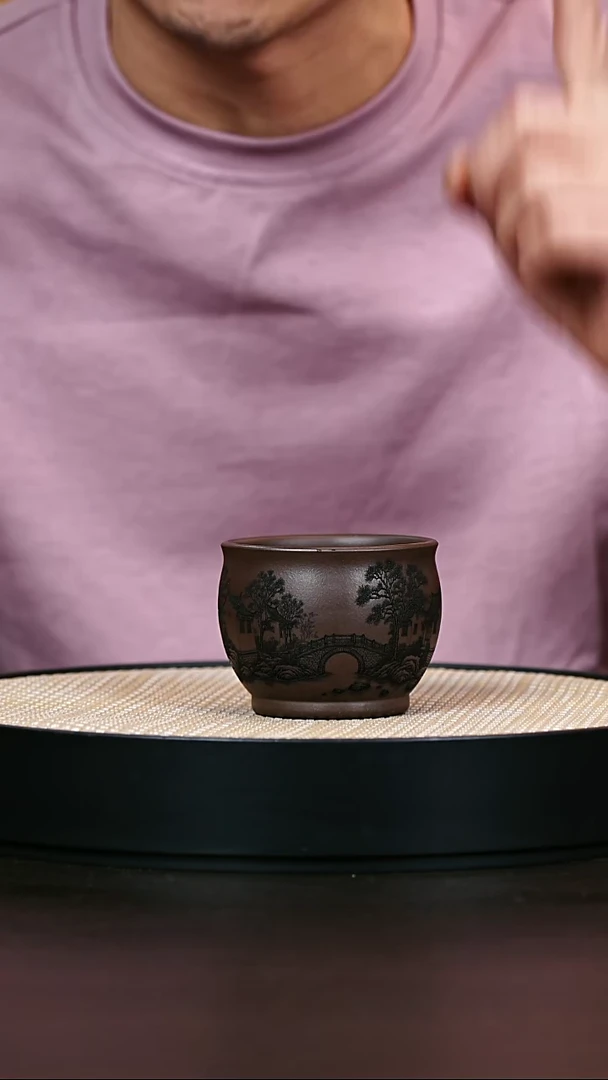 茶壶紫砂原矿紫砂主人杯茄皮老紫泥烟雨江南130cc