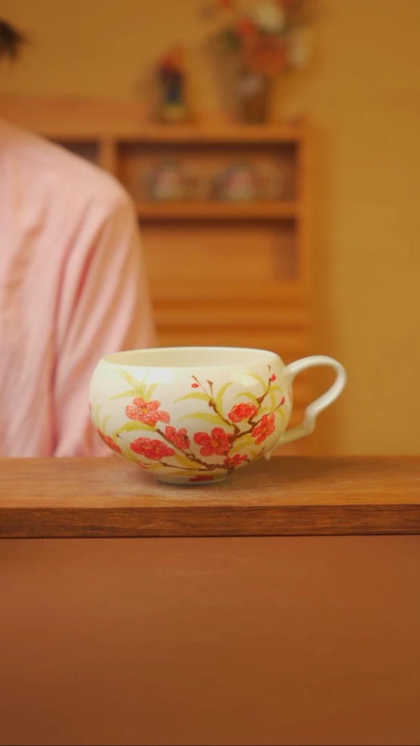 瓷片景德镇手工手绘高温瓷杯子