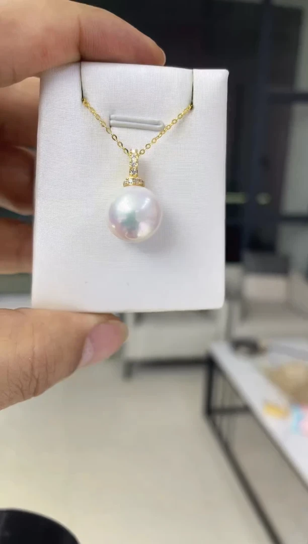 【闪购商品】淡水珍珠颈饰银S925镶嵌13-14奶嘴万能扣吊坠