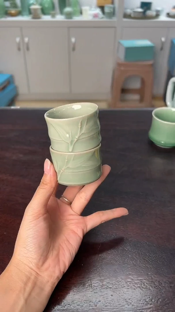 龙泉云间青瓷小米茶器