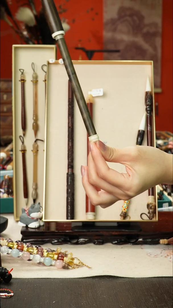 一**七1号孤品高货毛笔链接 清水试笔 蘸墨不退