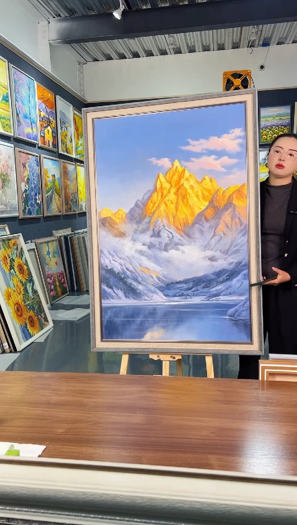 【闪购商品】油画50号 80*120 日照金山-手绘油画