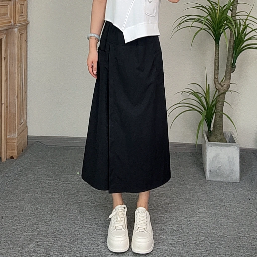 蔡小姐（有口袋版）高腰休闲裤女2025春夏透气百搭不走光气质裙裤