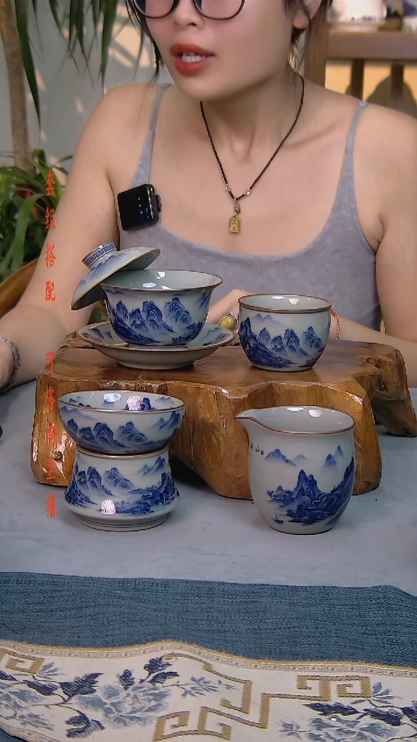 简装家用款4件套 老陶泥开片纹陶瓷茶具