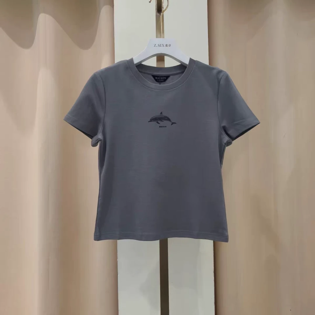 TXSFS14B麦寻夏季新品短袖岩石灰潮流舒适圆领少女风