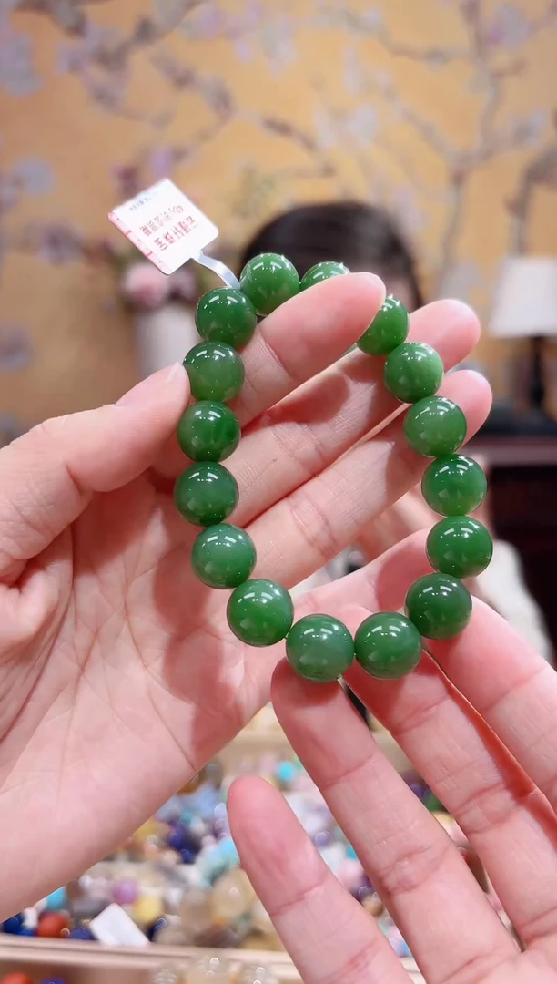 未镶嵌手链和田玉（碧玉）碧玉12+手串