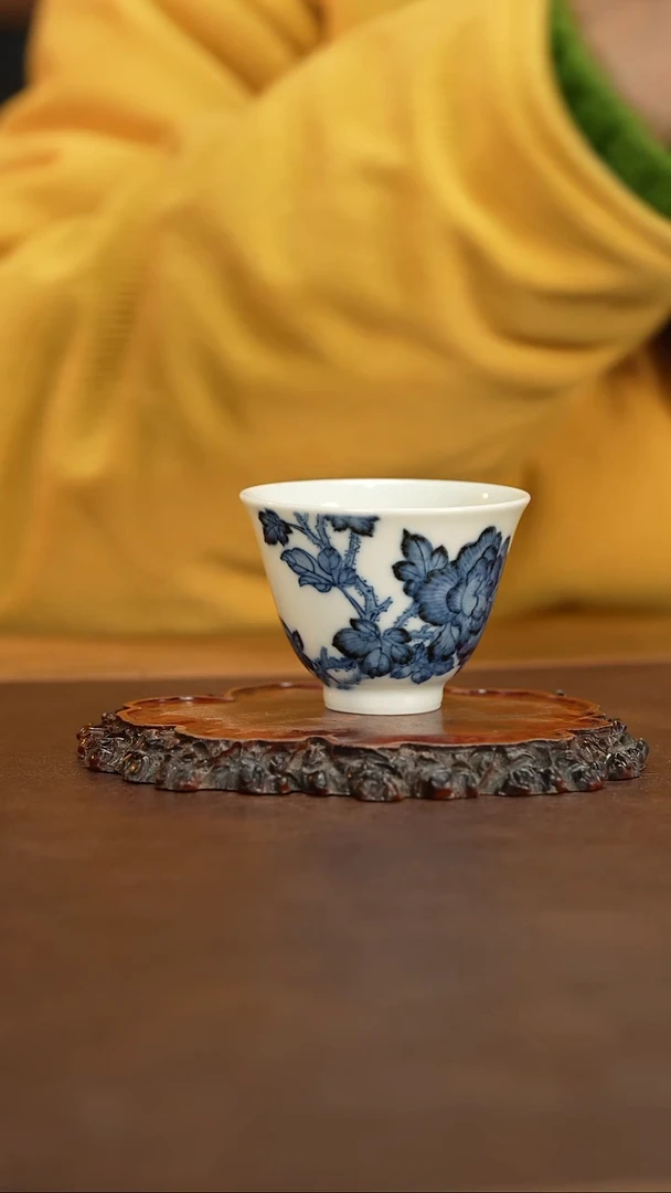 【闪购商品】水造青花芙蓉铃铛杯