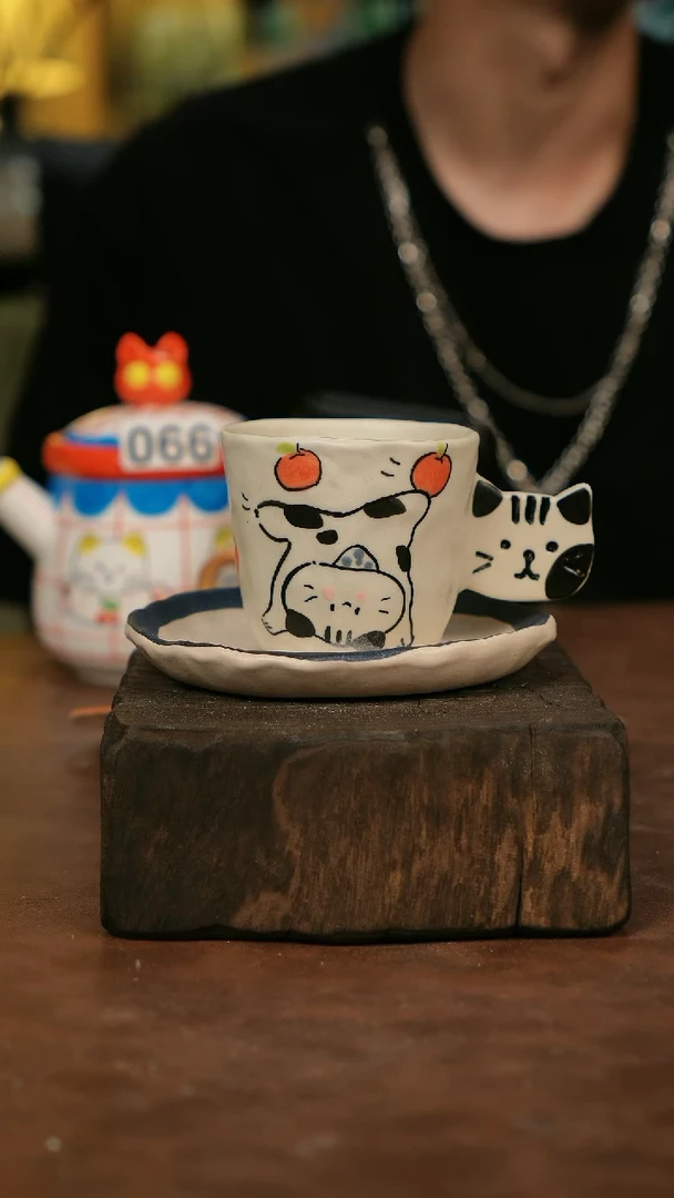 摆件亲工手绘陶瓷～