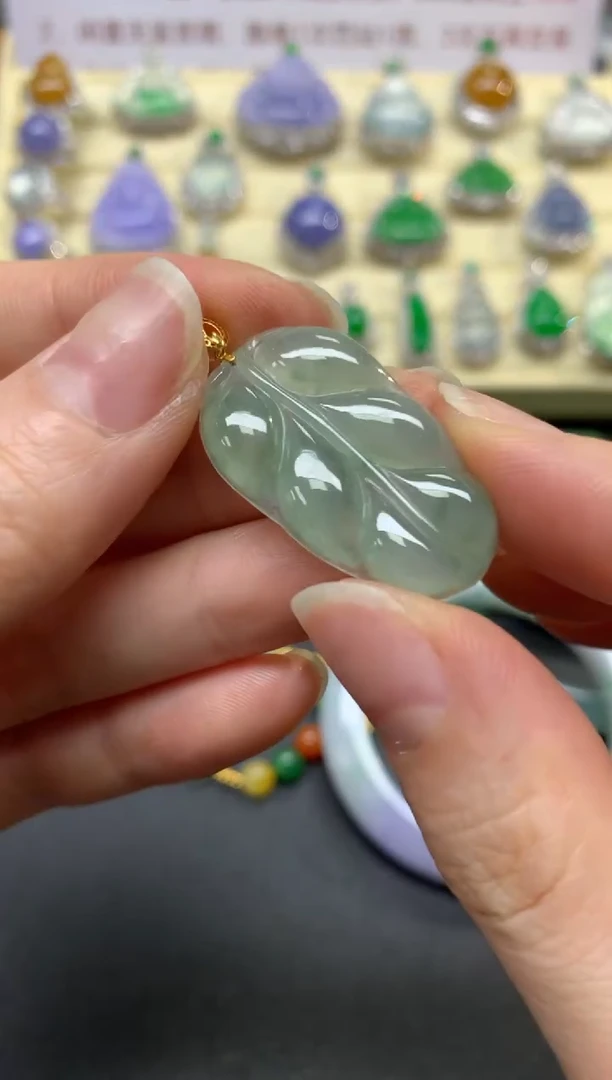 翡翠18K金镶嵌吊坠(不含链)吊坠|350+35