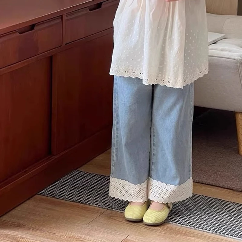 现货【港岛】牛仔长裤5505女童薄款夏季洋气时尚百搭女宝休闲裤子