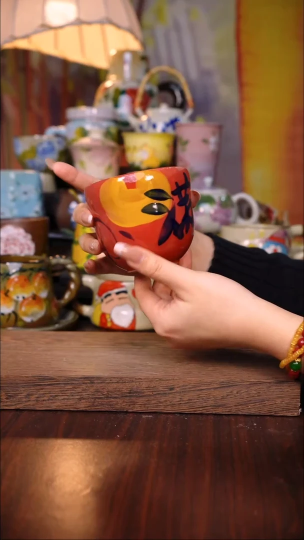 杯子陶泥垚手作 景德镇手工手绘陶瓷器物