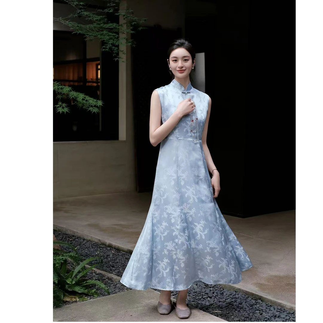 福利珍藏| 盛唐婧 | 桑蚕丝龙纹葫芦盘扣连衣裙新款时尚洋气百搭